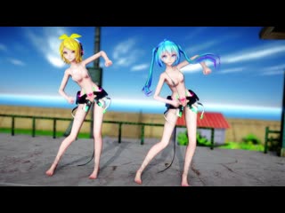 mmd r-18 [normal] miku rin fit s author f dry