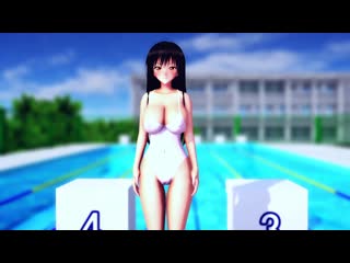 mmd r-18 [normal] yui kotegawa in white swimsuit preparatory exercise author aquinas